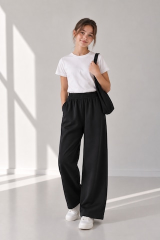 Angel&co. Girls Clothing Siyah Kız Çocuk Eşofman Altı-geniş Kesim Siyah - 868273572 Siyah