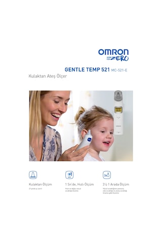 Omron Gentle Temp 521, 3'ü 1 Arada Kulaktan Ateş Ölçer
