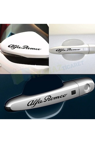 Alfa Romeo Logo Yan Ayna Kapı Kolu Jant Kaliper Oto Sticker 12 Ad