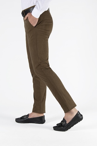 Terapi Men Erkek Slim Fit Düz Model Italyan Kesim Keten Pantolon 21k-2200420-4 Kahve Kahverengi