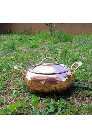 El Dövmesi Bakır Güveç Tencere 22 Cm