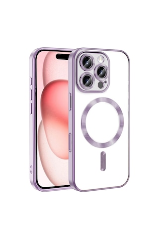 Zore Apple Uyumlu iPhone 16 Pro Kılıf Kamera Korumalı Magsafe Wireless Şarj Özellikli Demre Ka Lila