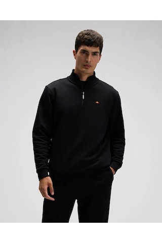 Ellesse Yarım Fermuarlı Erkek Sweatshirt Em580 Siyah