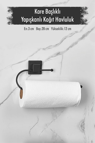 Yapışkanlı Kare Başlıklı Siyah Kağıt Havluluk Renkli