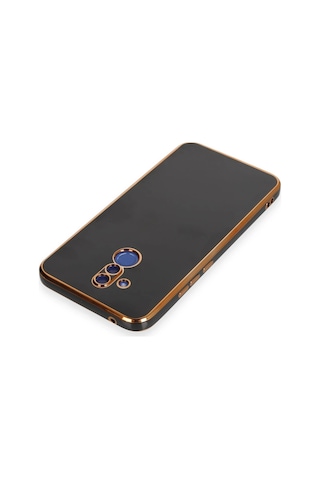 Gld-spt- Newface Huawei Mate 20 Lite Kılıf Volet Silikon - Siyah