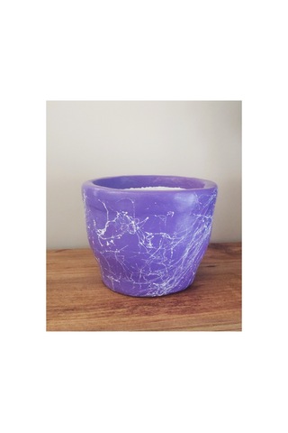 Beton Saksı Sukulent Bonzai Aranjman Teraryum Çiçek Saksısı 17x12,5cm Mor