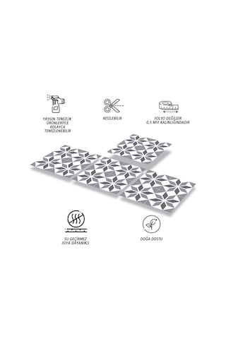 Tink Kendinden Yapışkanlı Geometrik 028 Desenli Pvc Karo 30x30 Cm