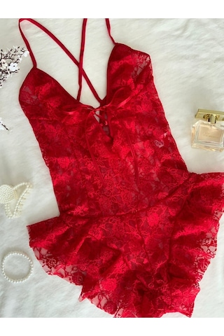 Mh Moony Homewears Premium Kırmızı Tulum Kırmızı