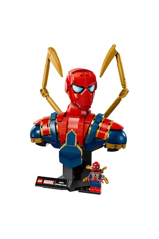 LEGO® ǀ Marvel Iron Örümcek Adam Büstü 76326 - Yetişkinler için Koleksiyonluk Sergileme Modeli Yapım Seti (379 Parça)