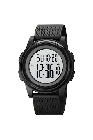 Tenfowee Skmeı 1895 Erkek Kadın Spor Saatleri - 50m Su Geçirmez, Led Işıklı Ekran, Alarm, 12/24 Saat Formatı, Pu Kordon Siyah Beyaz