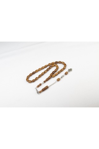 Burhan Sağlam Kapsül Kesim 11x8 Mm Sıkma Kehribar Alpaka Püsküllü Tesbih Bs2473618