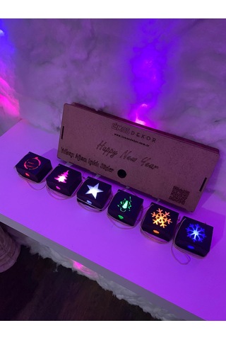 Yılbaşı Ağacı Işıklı Süsler Siyah