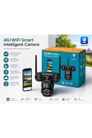 X5tech Rx-113w Wifi 3 Lensli 12 Volt 2a Kablosuz Güvenlik Kamera Gece Gündüz Renkli 360 Ptz Kontroll