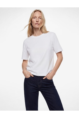 Koton Regular Fit Pamuklu Kısa Kollu Bisiklet Yaka Basic Tişört Beyaz 6sak60009ek