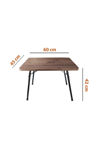 Exent 45x60 Cm Kamp Sehpası, Piknik, Bahçe Balkon Plaj Sehpası Katlanır Sehpa-atlantik Çam Kahverengi