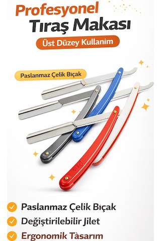 Profesyonel Berber Usturası Paslanmaz Çelik Düz Tıraş Jileti Klasik Barber Tıraş Bıçağı