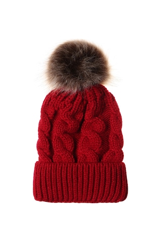 Geeksen Kışlık Şeffaf Akrilik Örgü Şapka - Pamuk Yumuşak, Isı Saklama Özelliği, Büyük Boy, Bordo Rengi Burgendi