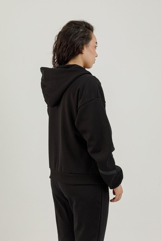 Airlife Clubby Ir Zone Tam Boy Fermuarlı Kadın Kapüşonlu Sweatshirt Siyah