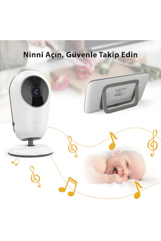 Vb608 Akıllı Bebek Kamerası 4.3 Ips Ekranlı Video Bebek Telsizi, 2.4ghz Kablosuz, Vox, Gece Görüşü, 1760 Mah Pil, Sıcaklık Takibi