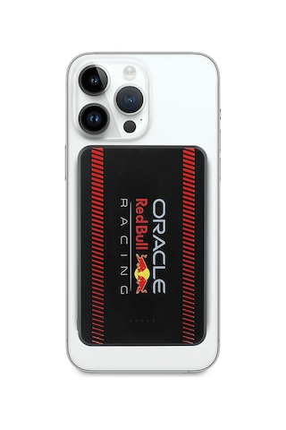 Redbull Lisanslı M-safe Özellikli Powerbank Dijital Led Göstergeli Kırmızı Şeritli 5000mah 15w Siyah
