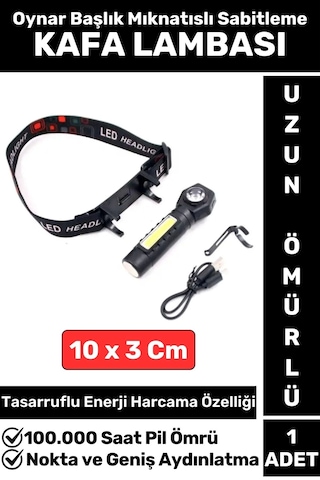 Profesyonel Kamp Avcı Balıkçı Deprem Güçlü Işık Mıknatıslı Sabitleme Şarjlı 215 Lümen Kafa Lambası Çok Renkli