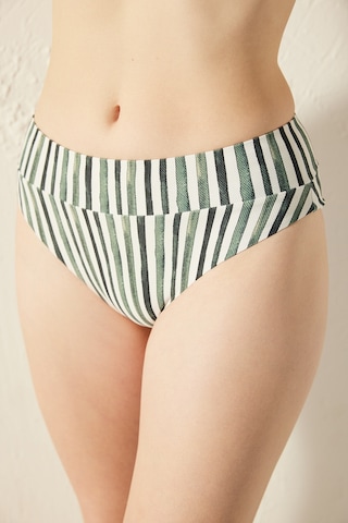 Penti Mali Çizgi Desenli Yüksek Bel Vintage Bikini Altı