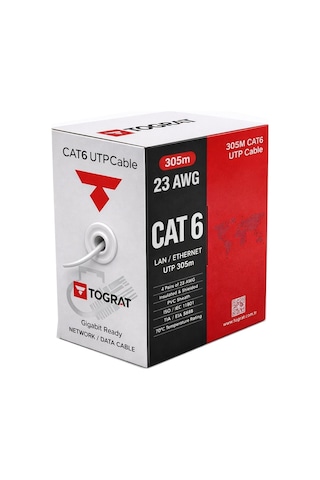 305m Cat6 Cat 6 Kablo - 23 Awg - Ethernet İnternet Kablosu Cat 6e