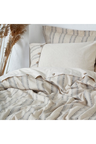 Ecocotton Delfin Antrasit Çift Kişilik %100 Organik Pamuk Nevresim Takımı Antrasit