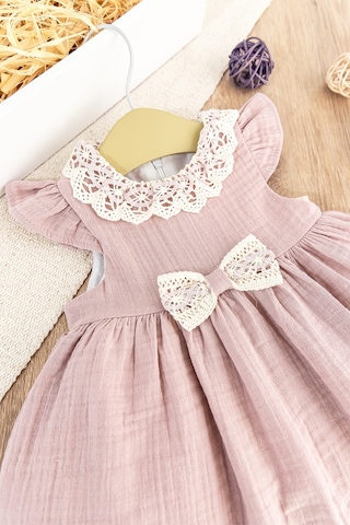 Babymod Güpür Dantelli Fiyonklu Yazlık Müslin Kız Bebek Elbise 001