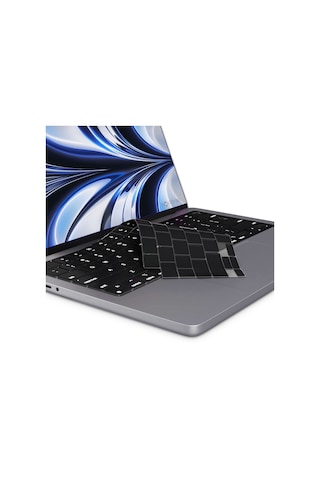 Apple Uyumlu MacBook Air 2022 13.6" M2 A2681 Klavye Koruyucu Kılıf Siyah