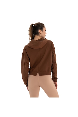 Inguz Kapüşonlu Organik Pamuk Hoodie Kahverengi