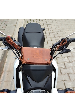 Sumerian Leather Craft Deri Bisiklet Çantası Tarçın