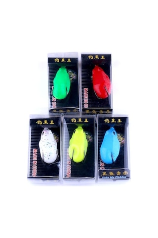 Hengjıa Topwater Yumuşak Kurbağa Yemleri Tekne Çift Kancalı Olta Takımı Kauçuk Kurbağa 0.34oz