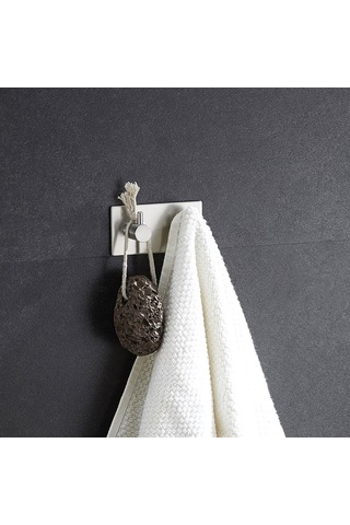 Deltahome Paslanmaz Çelik 2 Adet 2 Topuzlu Askılık Bornoz Askısı. Metalik