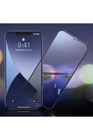 Baseus İphone 12/12 Pro 6.1 023mm Anti Spy Çerçeveli Tempered Cam Ekran Koruyucu 2 Adet Set- 5775