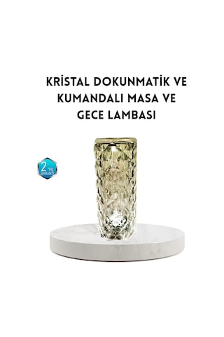 Mey İthalat Kristal Rgb Led Masa Lambası Renkli Kumandalı Işık, Dekoratif Ve Enerji Tasarruflu Çok Renkli