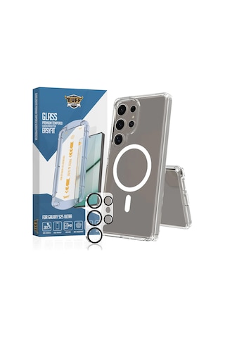 Buff Galaxy Uyumlu S25 Ultra Avantaj Paket - Magsafe Kılıf + Ekran Koruyucu + Lens Koruyucu Şeffaf
