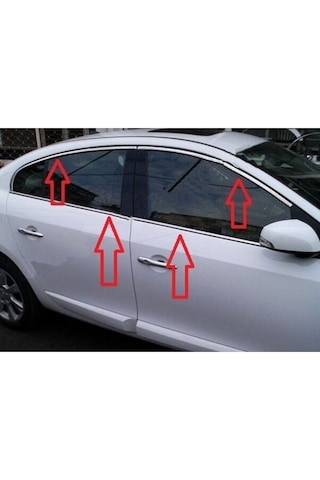 Renault Fluence Cam Çıtası Komple Set Çerçevesi Kromu Nikelajı