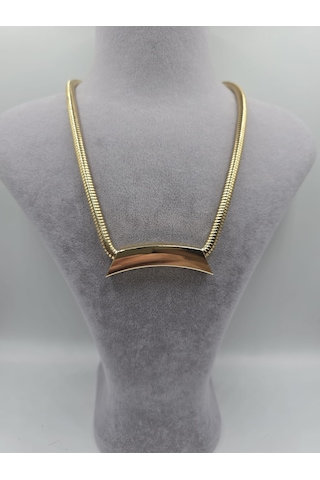 Vip Zara Model Kalın Zincir Plaka Kolye Altın