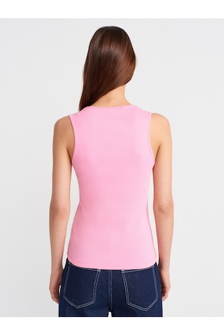Dilvin 21080 V Yaka Kolsuz Top-pembe Pembe