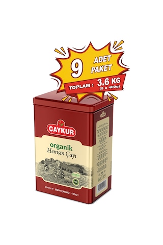 Organik Hemşin Çayı Teneke Kutu 400 Gr. Dokuzlu Paket