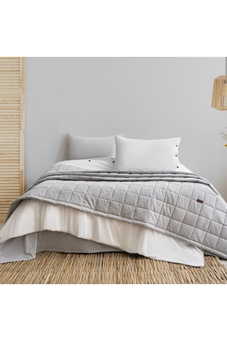 Schafer Home Soft Yatak Örtüsü Nevresim Seti 5 Parça-gri Gri