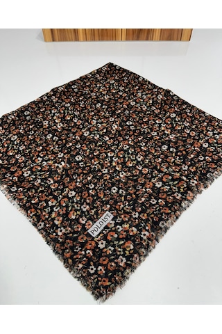 Poloist Desenli Flamlaı Keten Eşarp- 05652 Kiremit