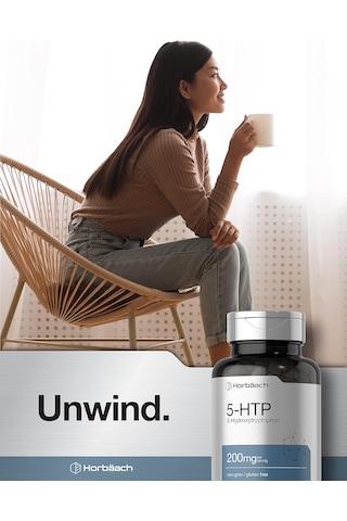 Horbäach 5-htp Hydroxytryptophan Griffonia Simplicifolia 200mg 180 Caps Aromasız