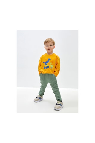 LC Waikiki Bisiklet Yaka Uzun Kollu Baskılı Erkek Bebek Sweatshirt Yellow