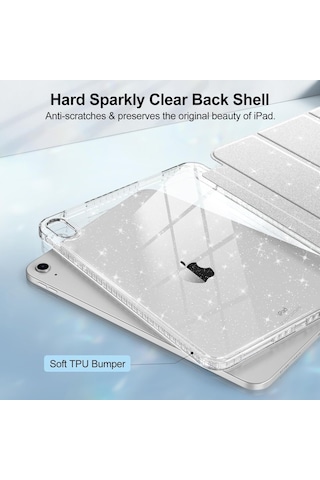 Apple Uyumlu iPad Air 11inç M2/m3 2025-2024 Kılıf Grafiti Şeffaf Kalem Bölmeli Kılıf