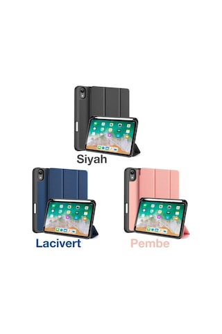 Dux Ducis Apple Uyumlu iPad Mini 6 (2021) Kılıf Kalem Bölmeli Standlı Domo Se