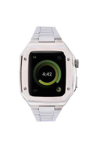 Apple Watch Uyumlu,44mm Metal Petek Kasalı Kordon - Gümüş