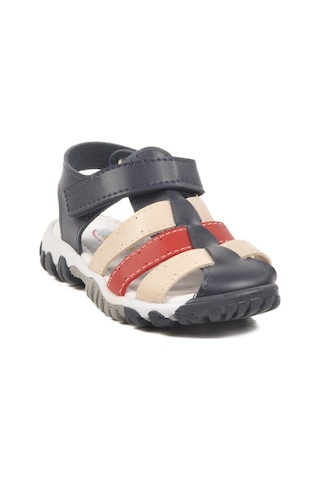 Lacivert Kırmızı Cırtlı Erkek Çocuk Spor Sandalet 173101 P Lacivert Kırmızı