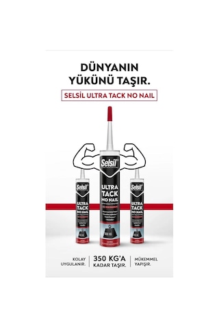 Selsil Ultra Tack Montaj Yapıştırıcı Korniş Yapıştırıcısı 290 Ml Beyaz 290 ML